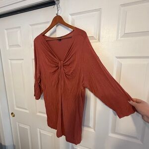 Ellos Women's Terracotta crisscross blouse